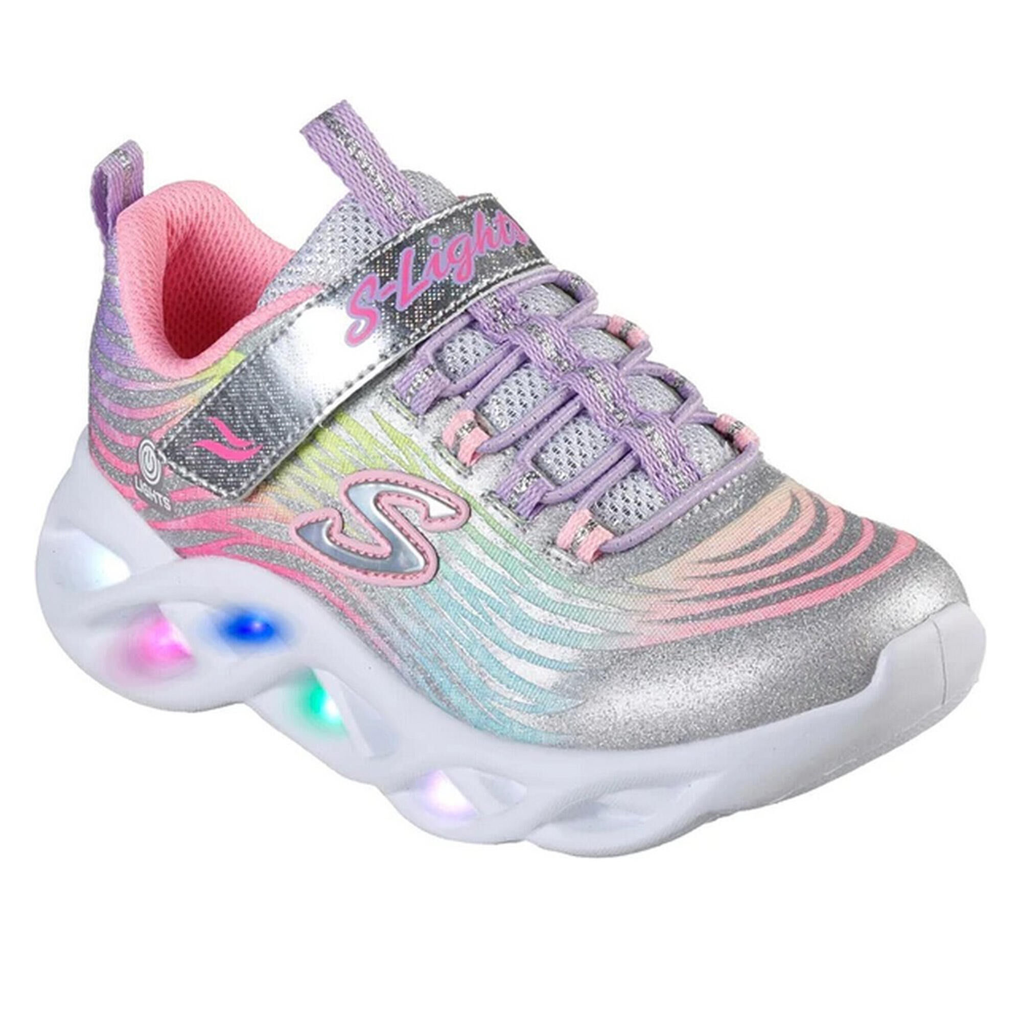 SKECHERS Girls S Lights Twisty Brights Mystical Bliss Trainers (Multicoloured)