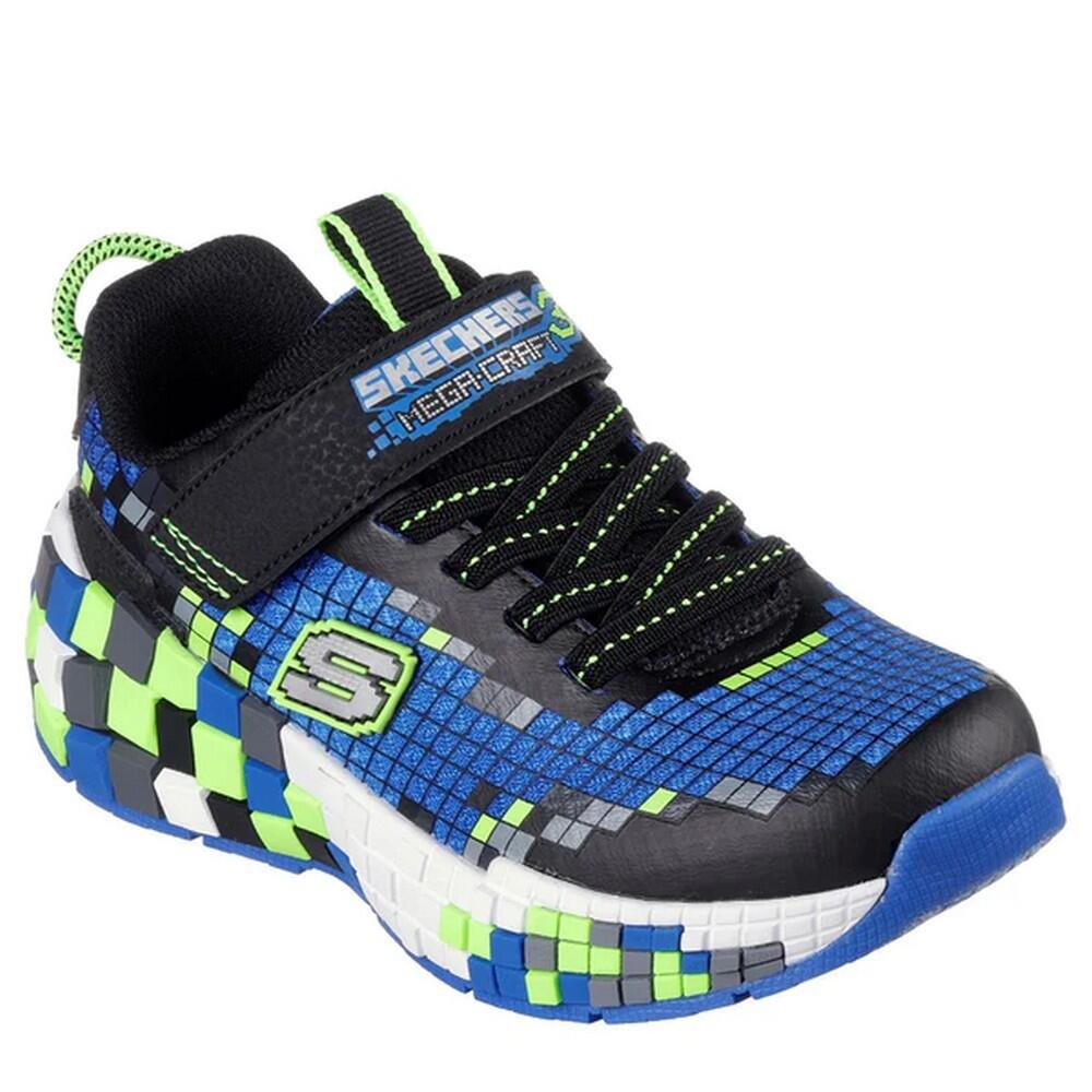 Boys MegaCraft 3.0 Trainers (Black/Blue/Lime) 1/5