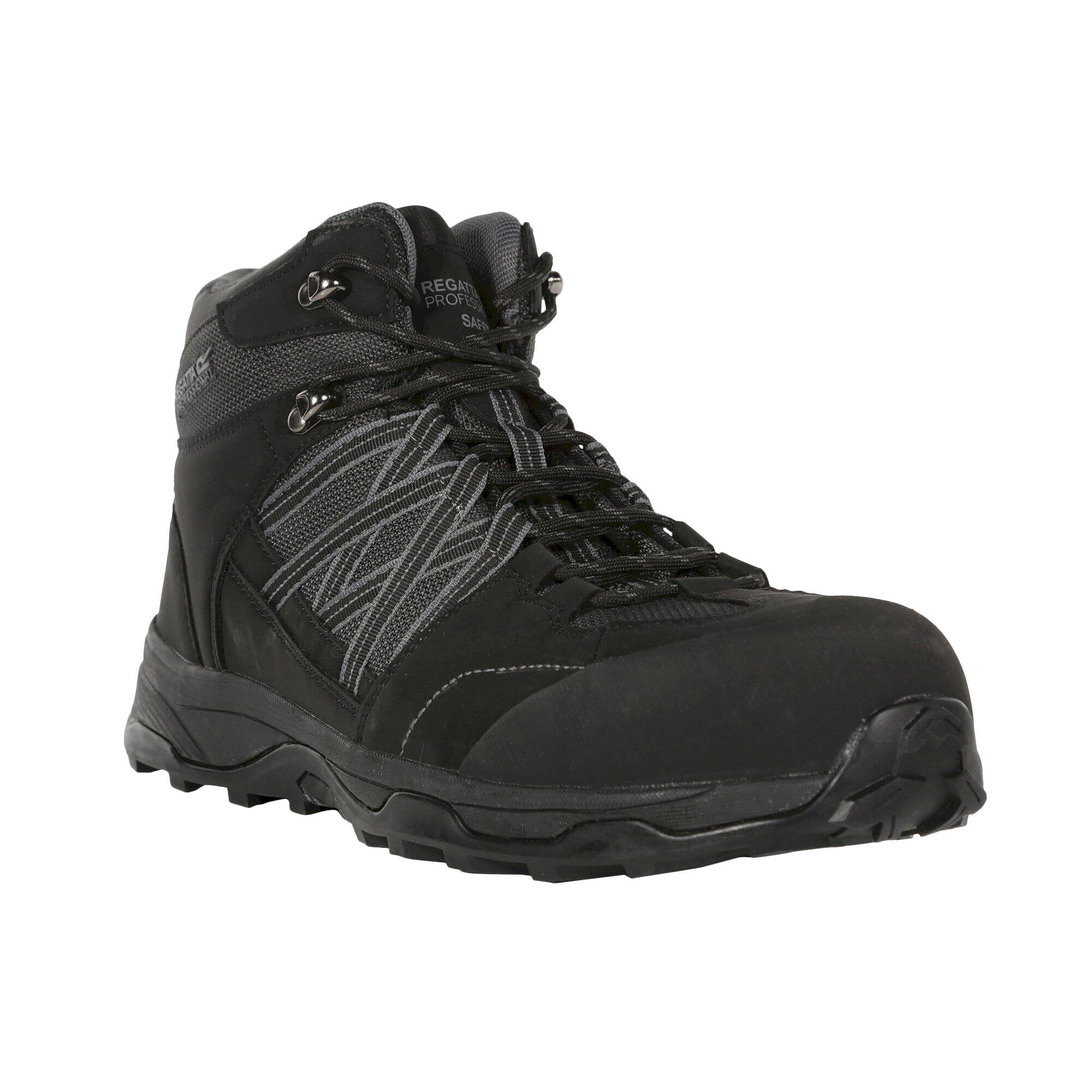 REGATTA Mens Claystone S3 Safety Boots (Black/Granite)