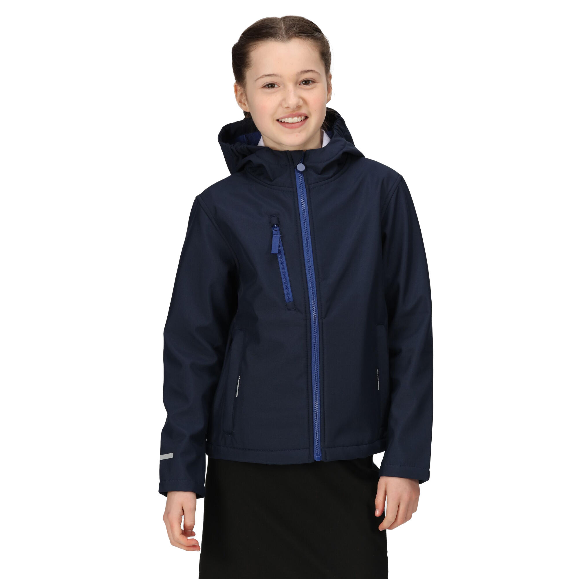 Childrens/Kids Ablaze 3 Layer Soft Shell Jacket (Navy/New Royal) 3/4