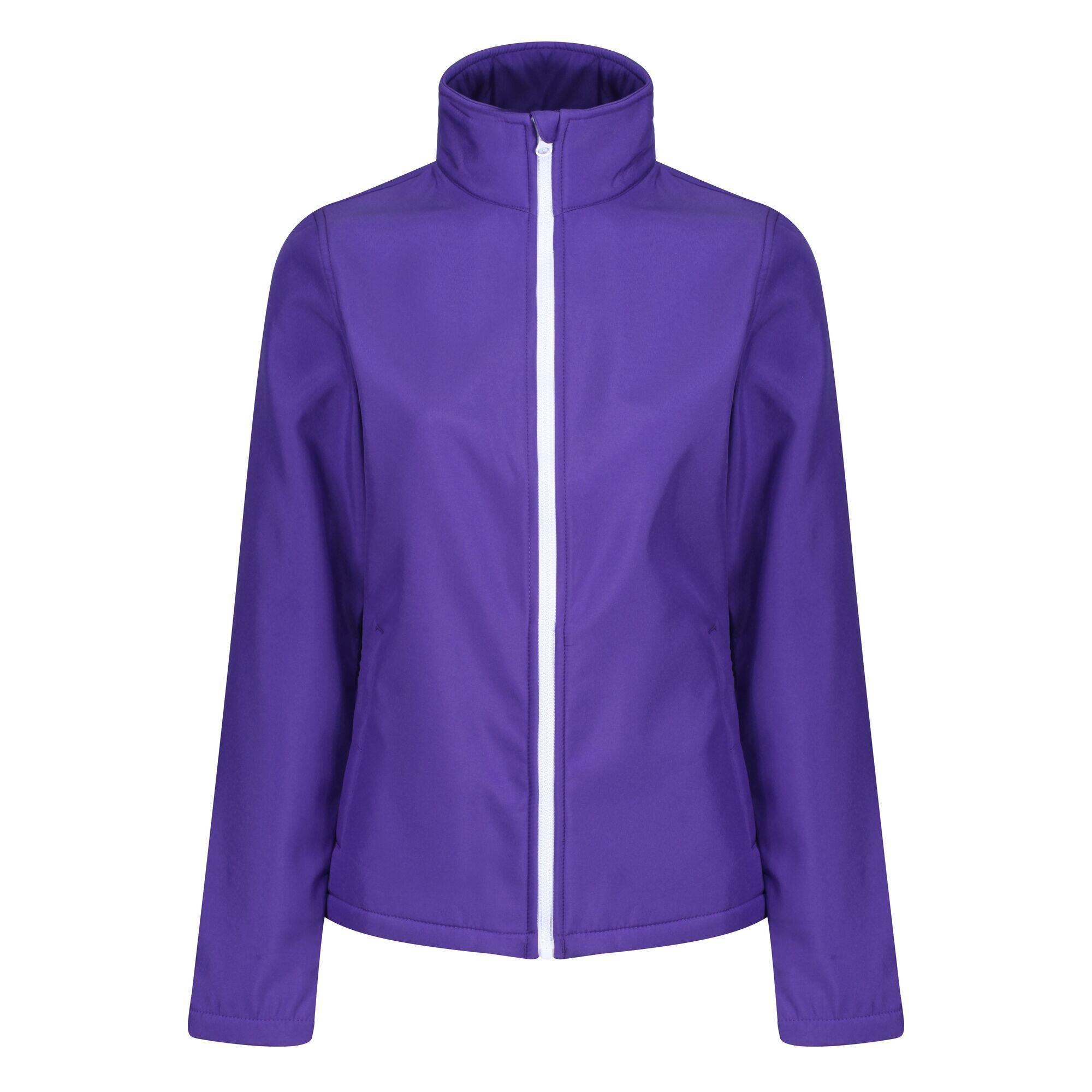 REGATTA Standout Womens/Ladies Ablaze Printable Soft Shell Jacket (Purple/Black)