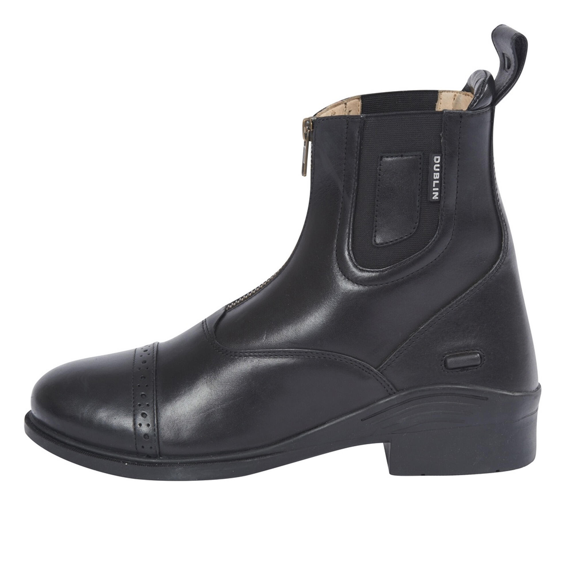 Evolution Adults Zip Front Leather Paddock Boots (Black) 3/5