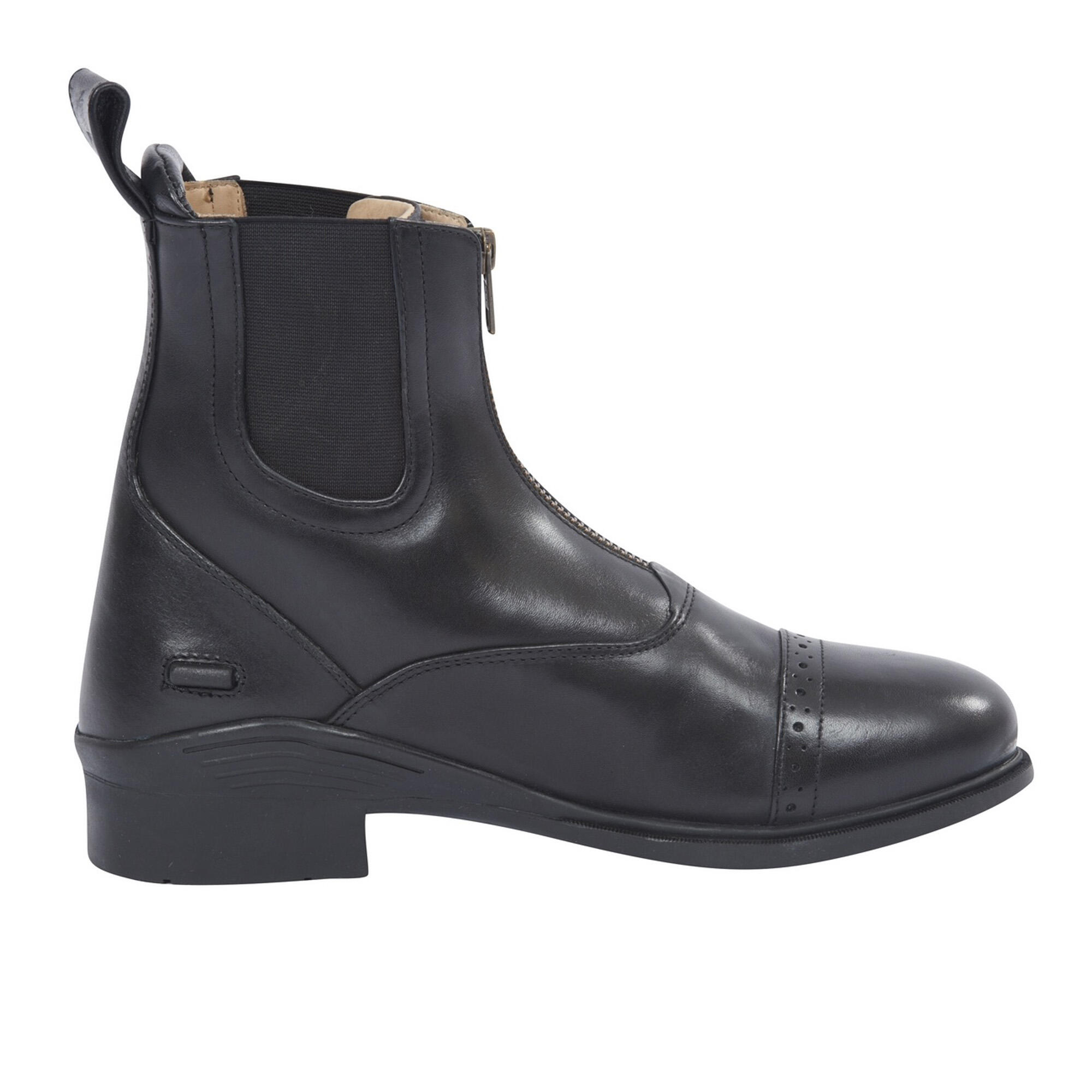 Evolution Adults Zip Front Leather Paddock Boots (Black) 4/5
