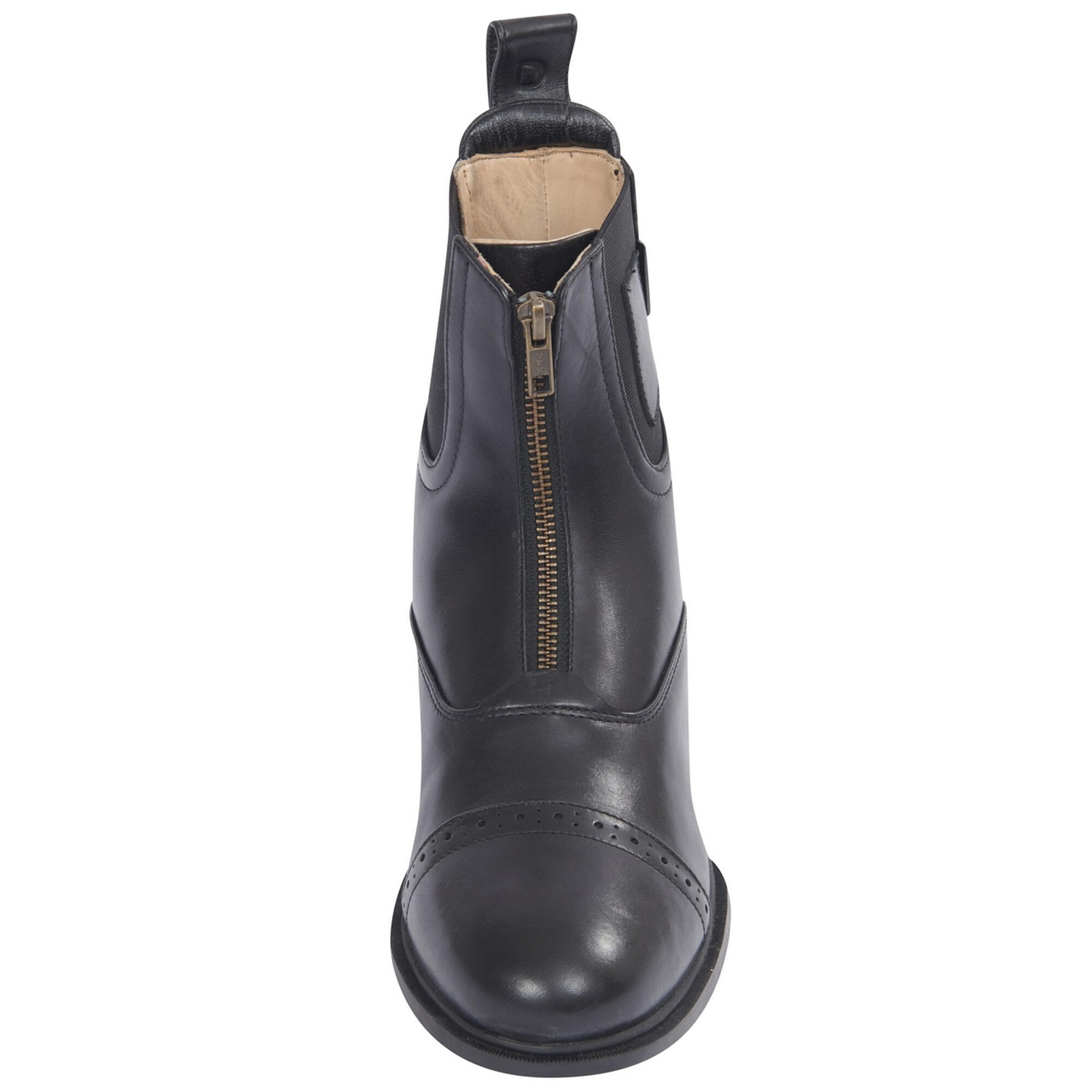 DUBLIN Evolution Adults Zip Front Leather Paddock Boots (Black)