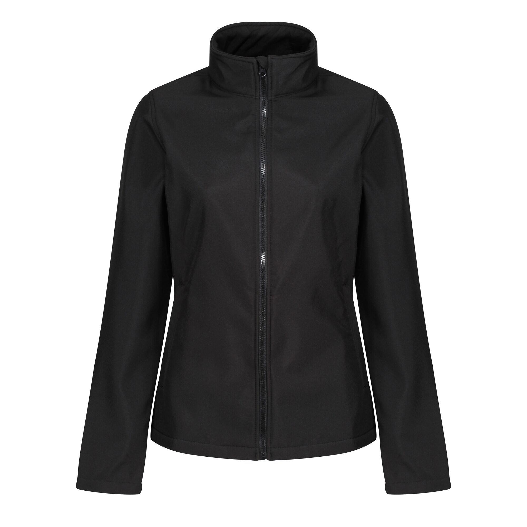 REGATTA Standout Womens/Ladies Ablaze Printable Soft Shell Jacket (Black/Black)