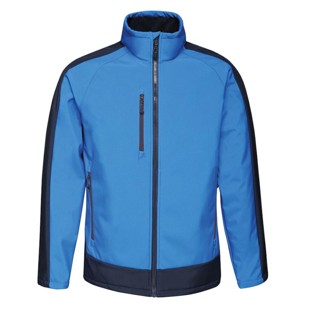 Mens Contrast Three Layer Printable Soft Shell Jacket (New Royal/Navy) 1/4