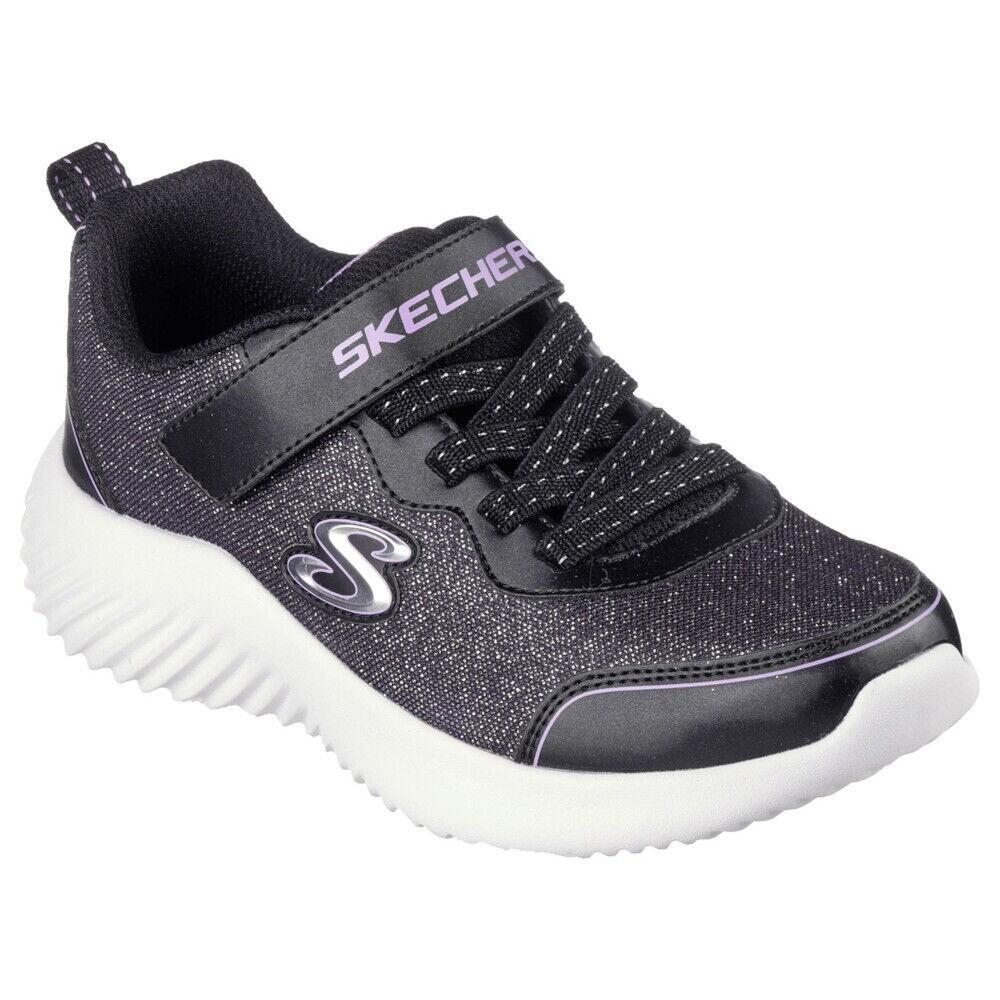 SKECHERS Girls Bounder Girly Groove Trainers (Black)