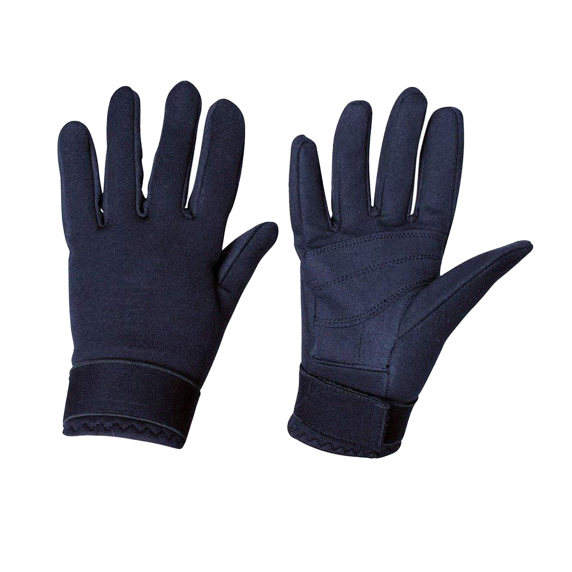 DUBLIN Unisex Neoprene Touch Fastening Riding Gloves (Navy)