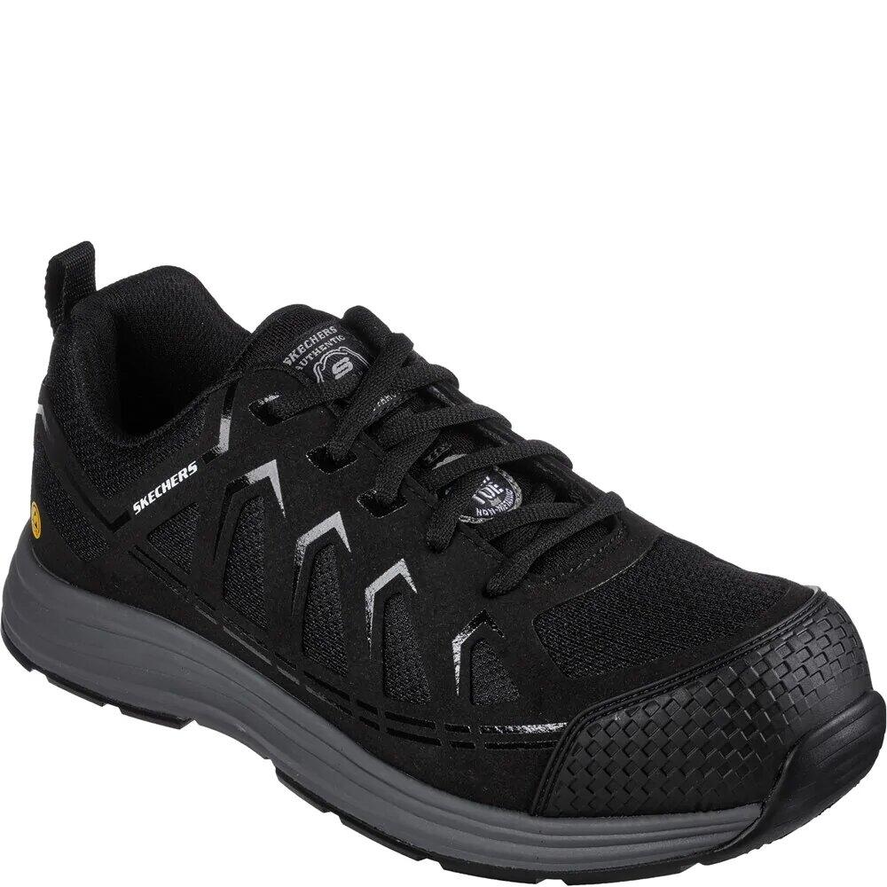 SKECHERS Mens Malad II Safety Trainers (Black)