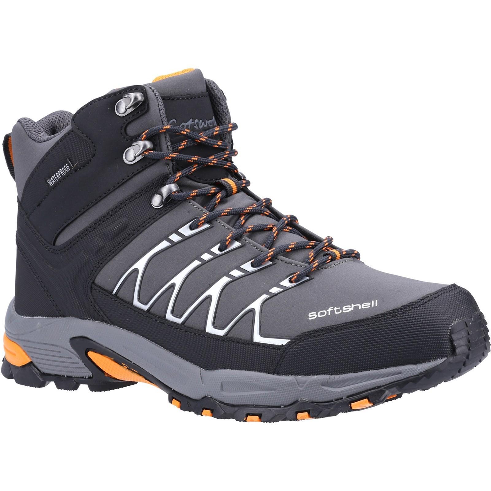 COTSWOLD Mens Abbeydale Mid Hiking Boots (Grey/Orange)