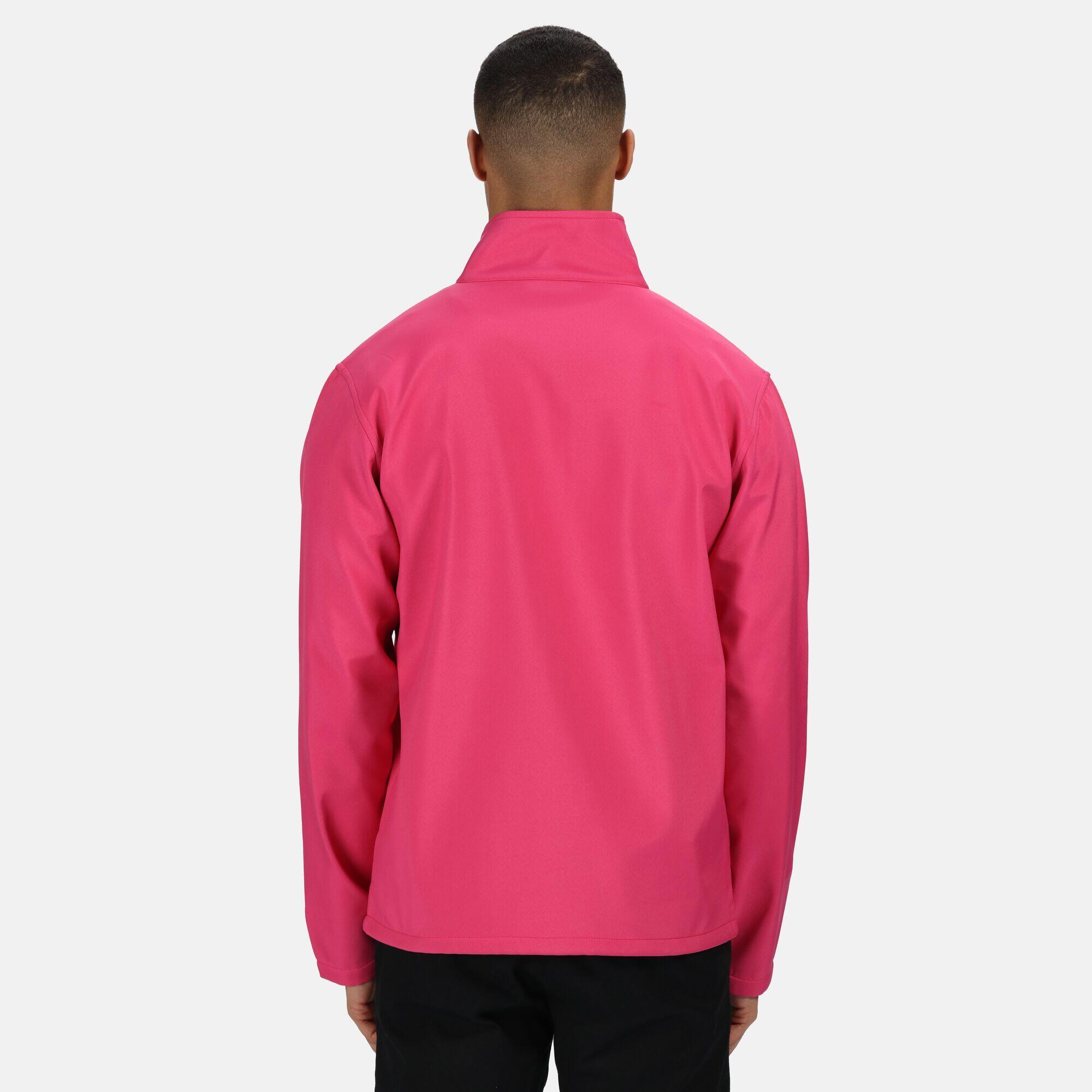 Standout Mens Ablaze Printable Soft Shell Jacket (Hot Pink/Black) 3/5