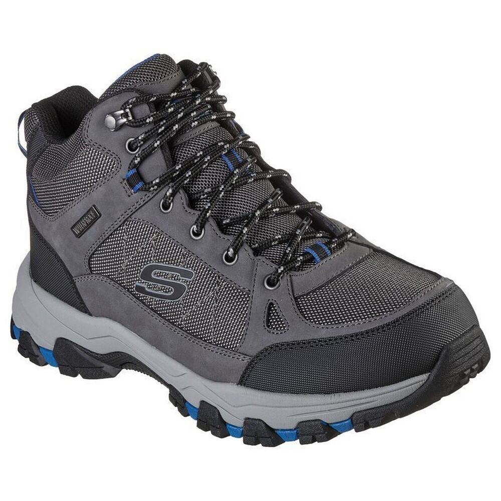 SKECHERS Mens Selmen Melano Leather Hiking Boots (Grey)
