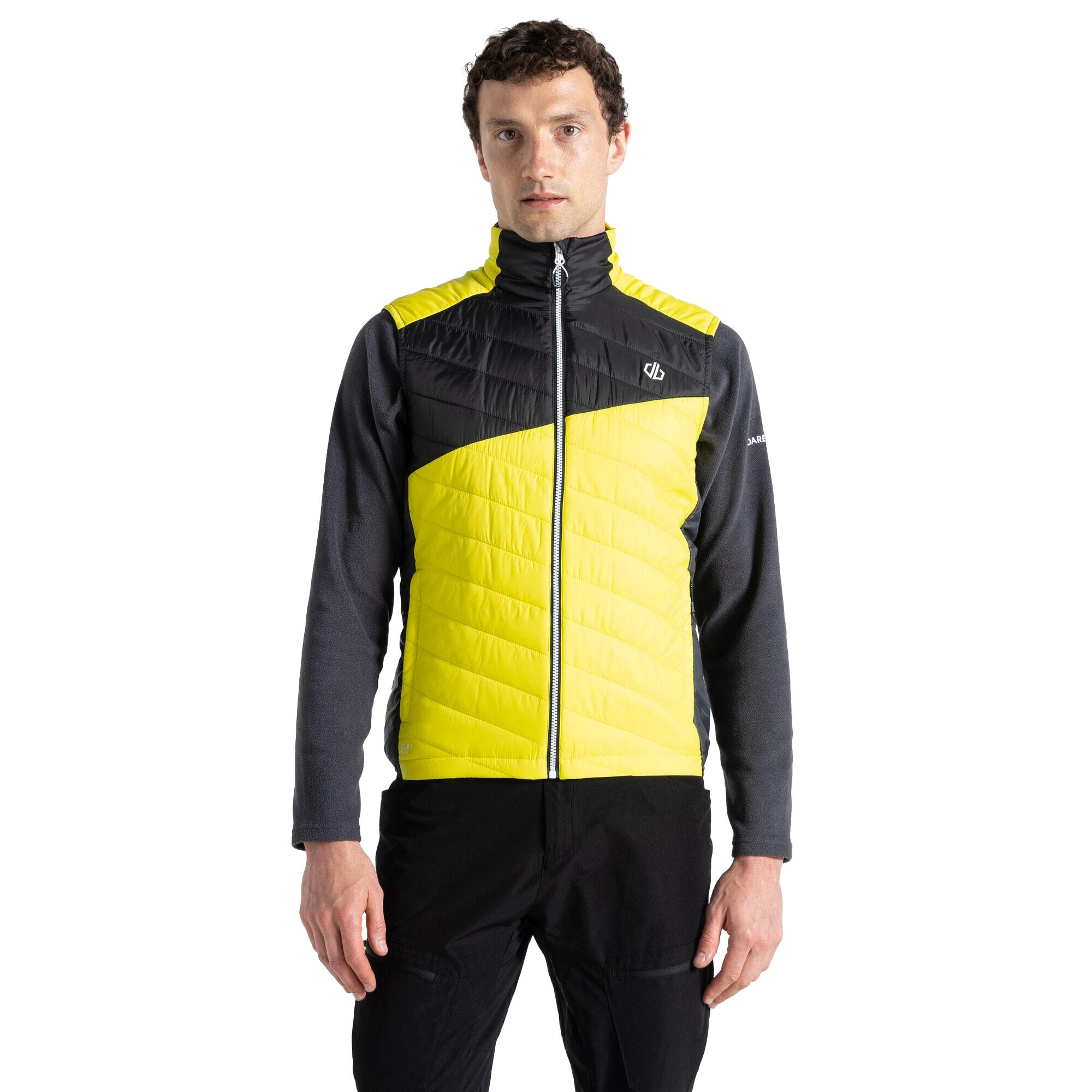 Chaleco Touring Acolchado para Hombre Primavera Neón, Negro 4/5
