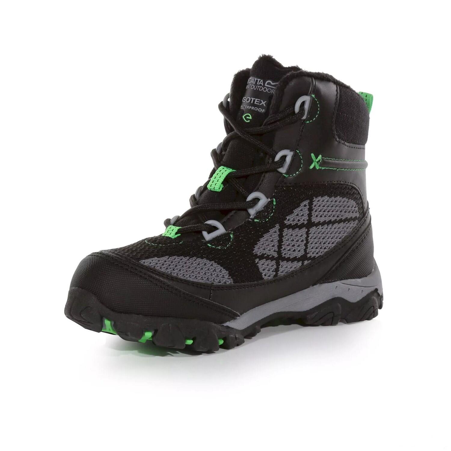 Childrens/Kids Hawthorn Evo Walking Boots (Black/Summer Green) REGATTA