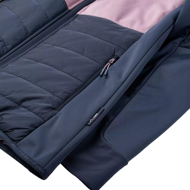 Dames Quilted Soft Shell Jas (Blauwe nachten/Elderberry roze)