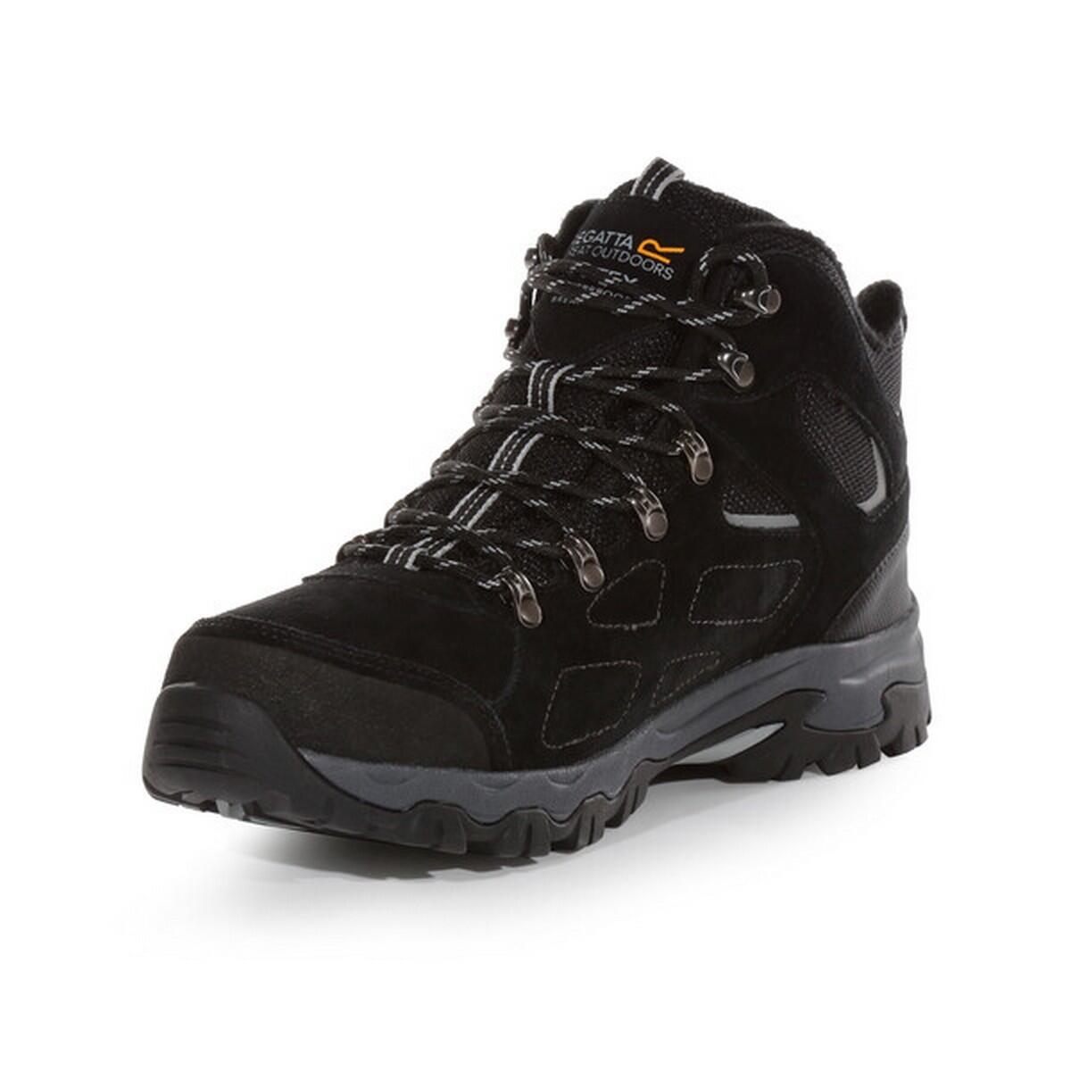 Mens Tebay Thermo Waterproof Suede Walking Boots (Black/Light Grey) 4/5