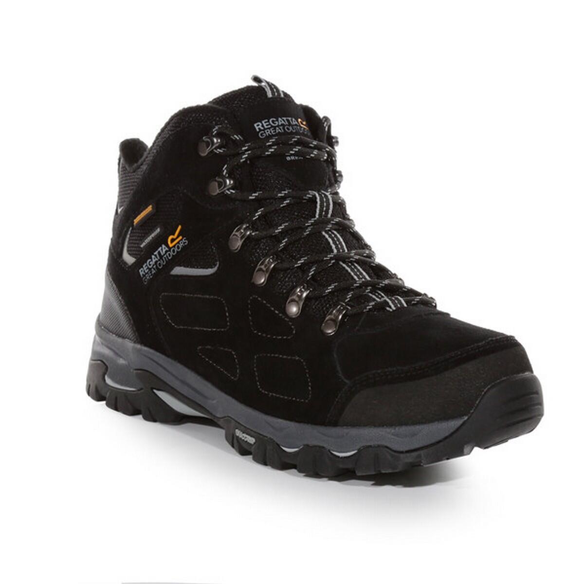 Mens Tebay Thermo Waterproof Suede Walking Boots (Black/Light Grey) 3/5