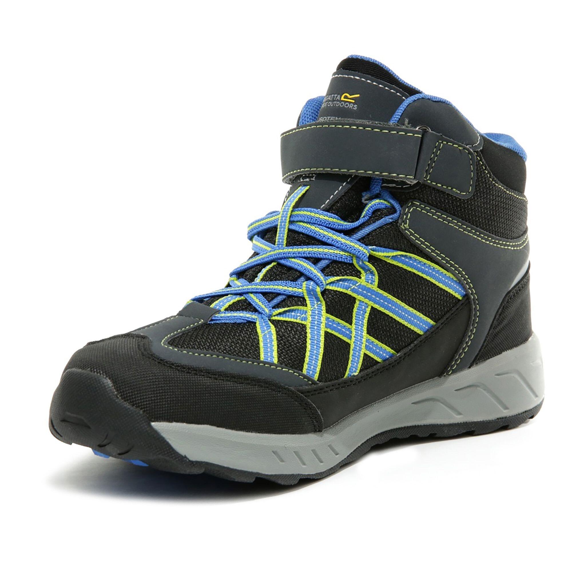 Kids Samaris V Mid Walking Boots (Briar/Fluorescent Blue) 3/5