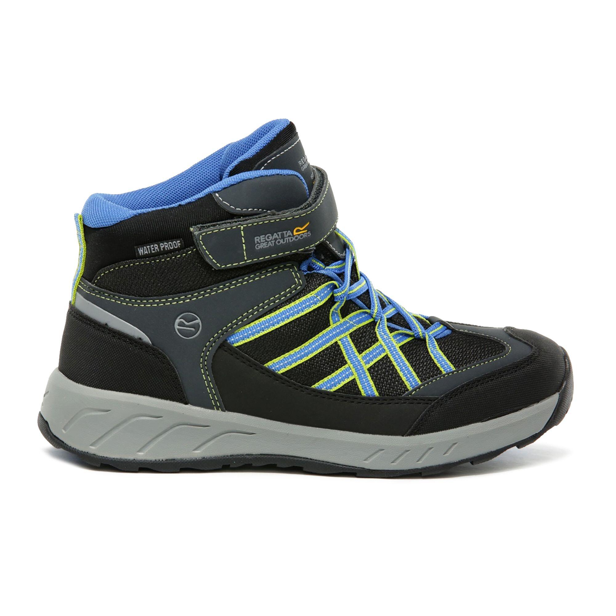 Kids Samaris V Mid Walking Boots (Briar/Fluorescent Blue) 4/5