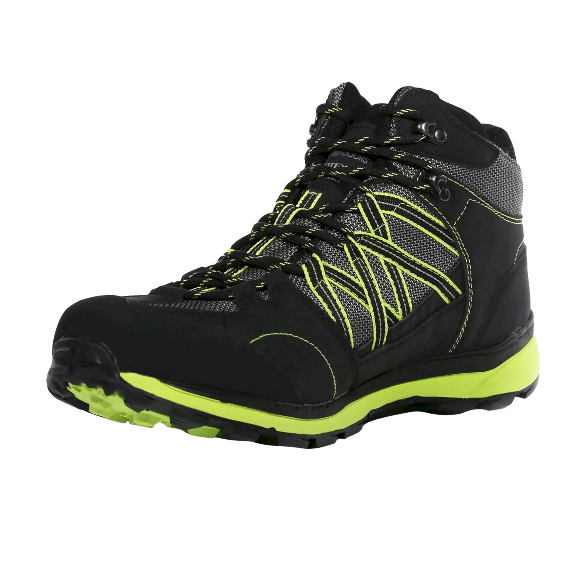 Mens Samaris Mid II Hiking Boots (Black/Electric Lime) 3/5