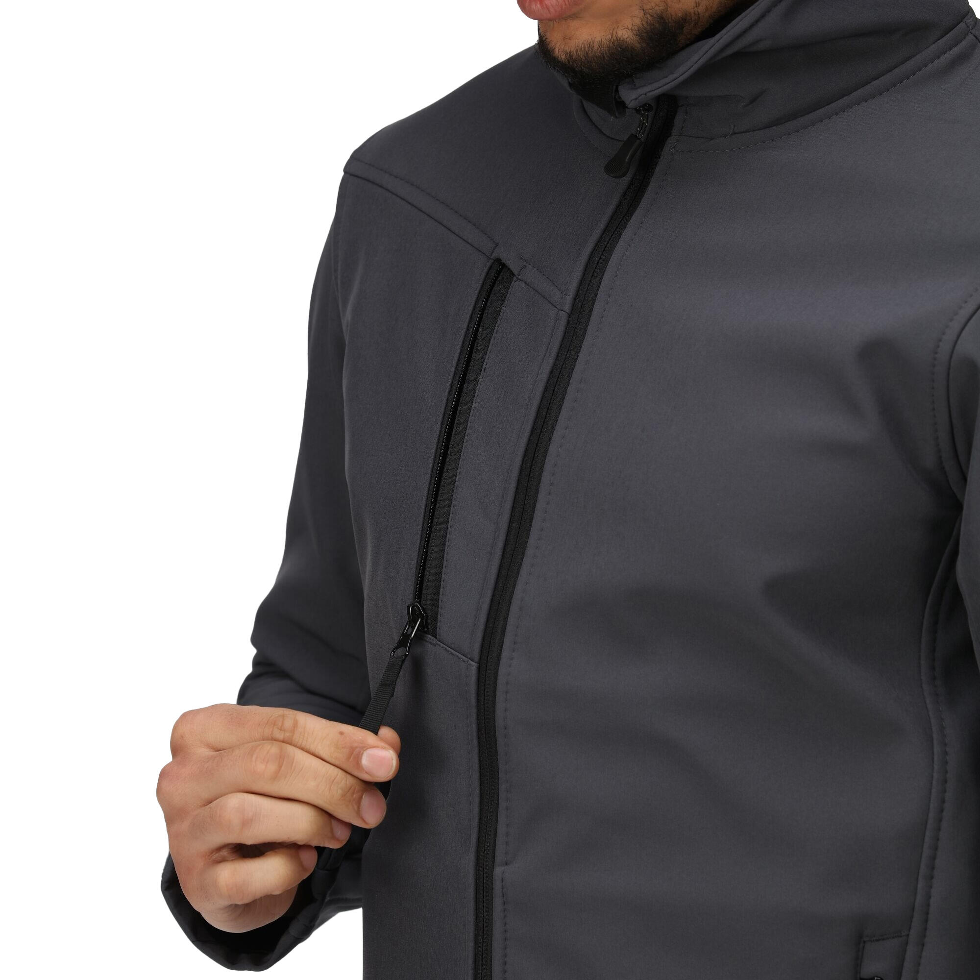 Mens Arcola Soft Shell Jacket (Seal Grey/Black) 4/5
