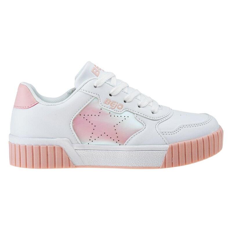 Meisjes Bates Trainers (Wit/Roze/Geel)