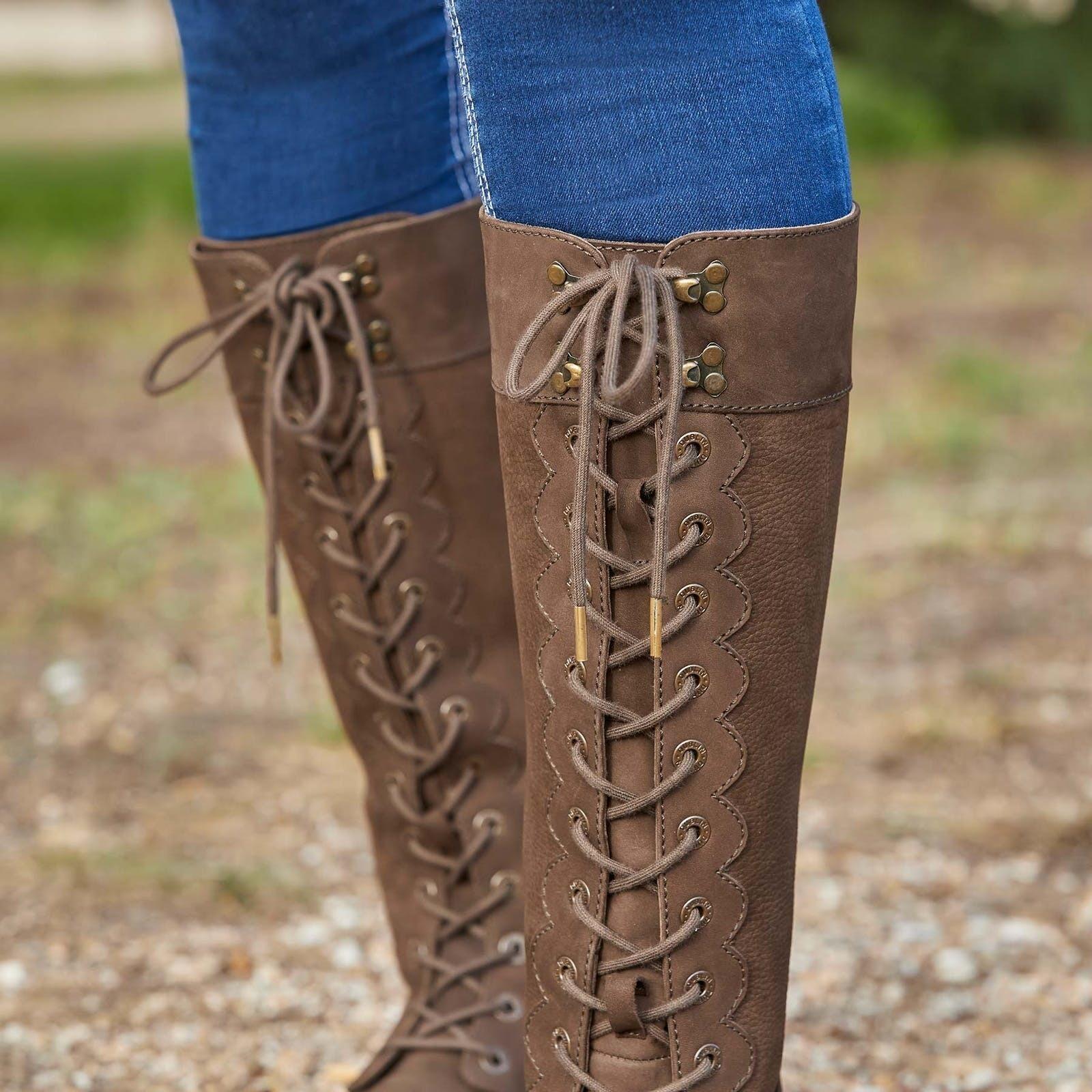 Womens/Ladies Admiral Leather Long Riding Boots (Chocolate Brown) 4/4