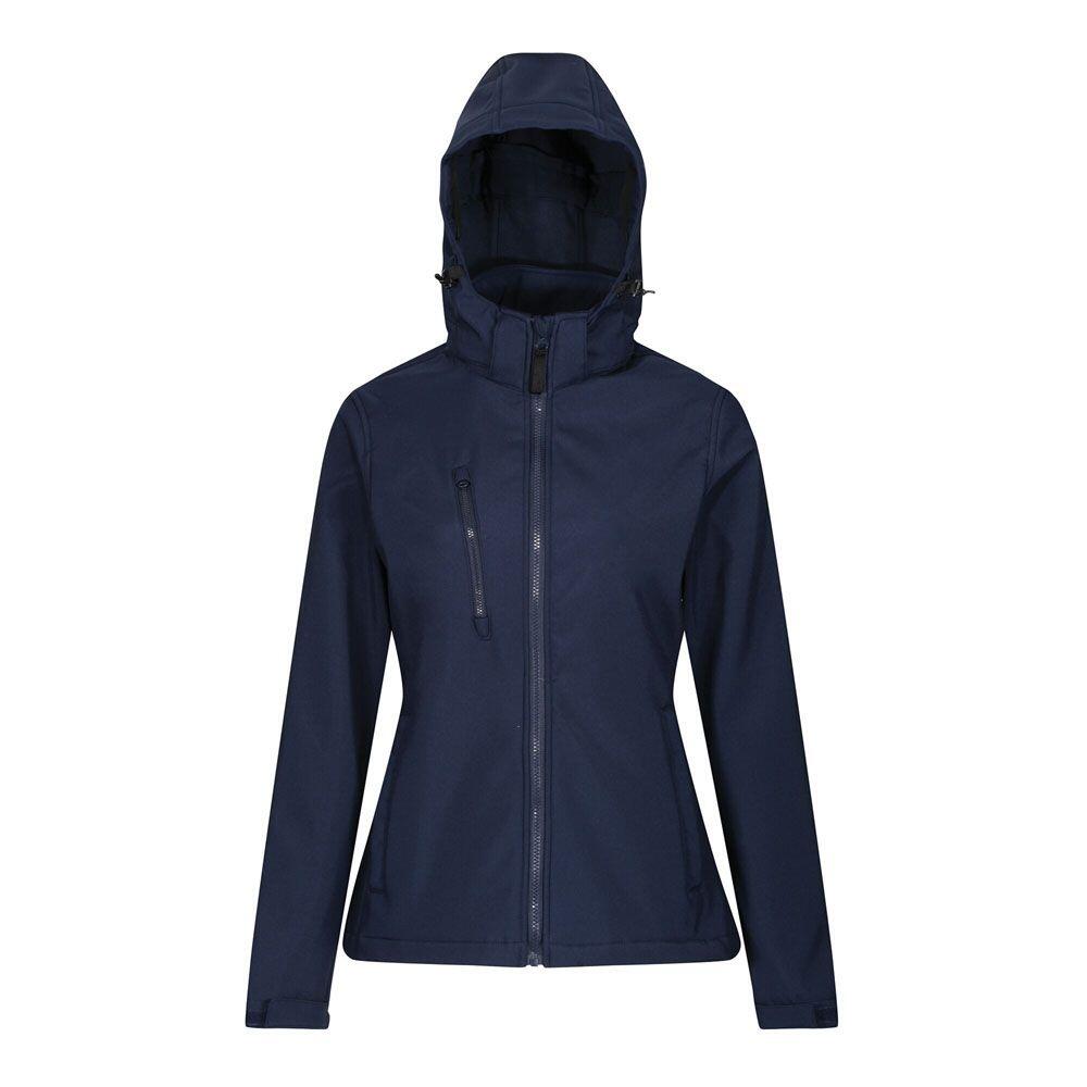 REGATTA Womens/Ladies Venturer Hooded Soft Shell Jacket (Navy)