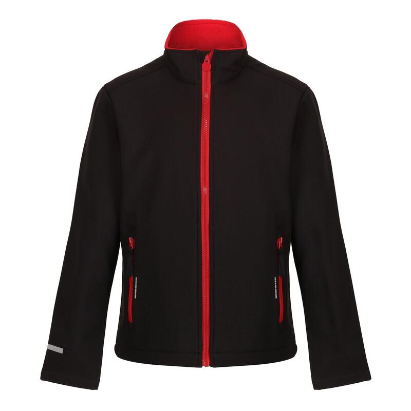 Chaqueta Softshell Ablaze para Niños/Niñas Negro, Rojo Clásico