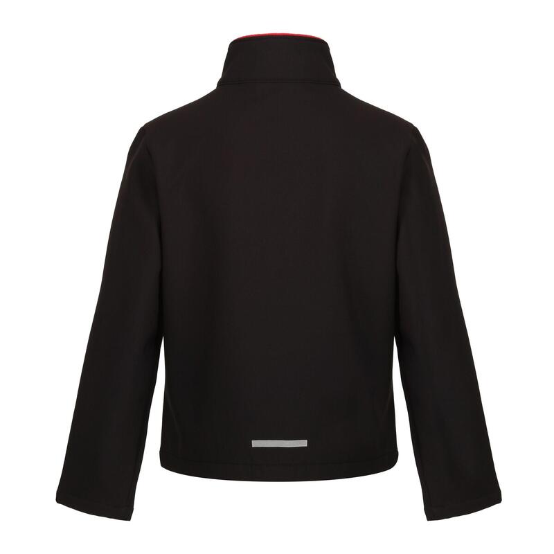 Chaqueta Softshell Ablaze para Niños/Niñas Negro, Rojo Clásico