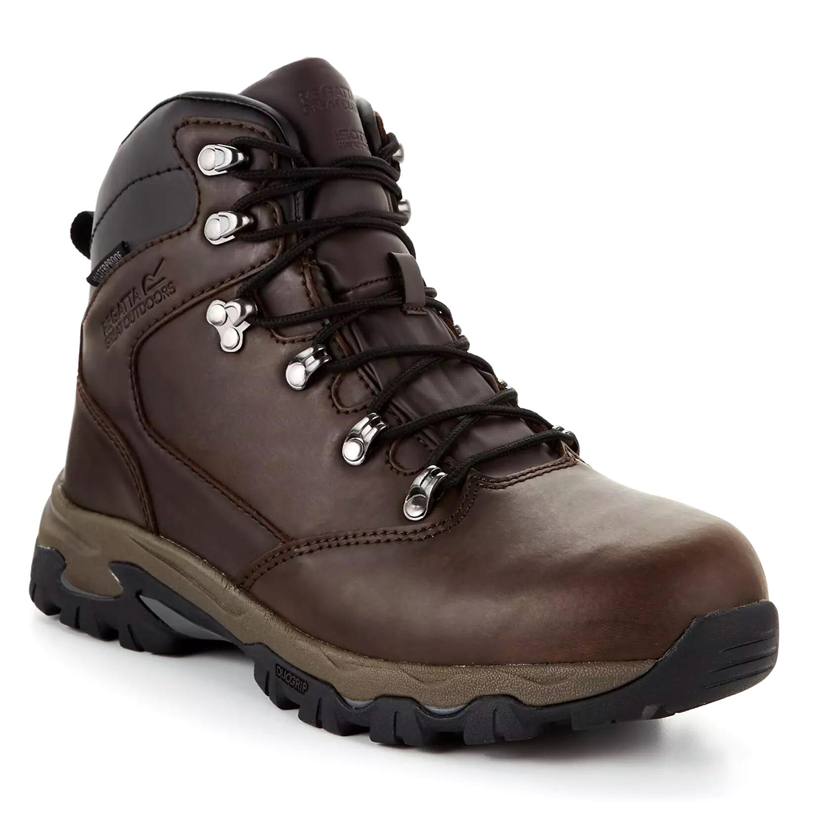 REGATTA Mens Tebay Waterproof Leather Walking Boots (Peat)