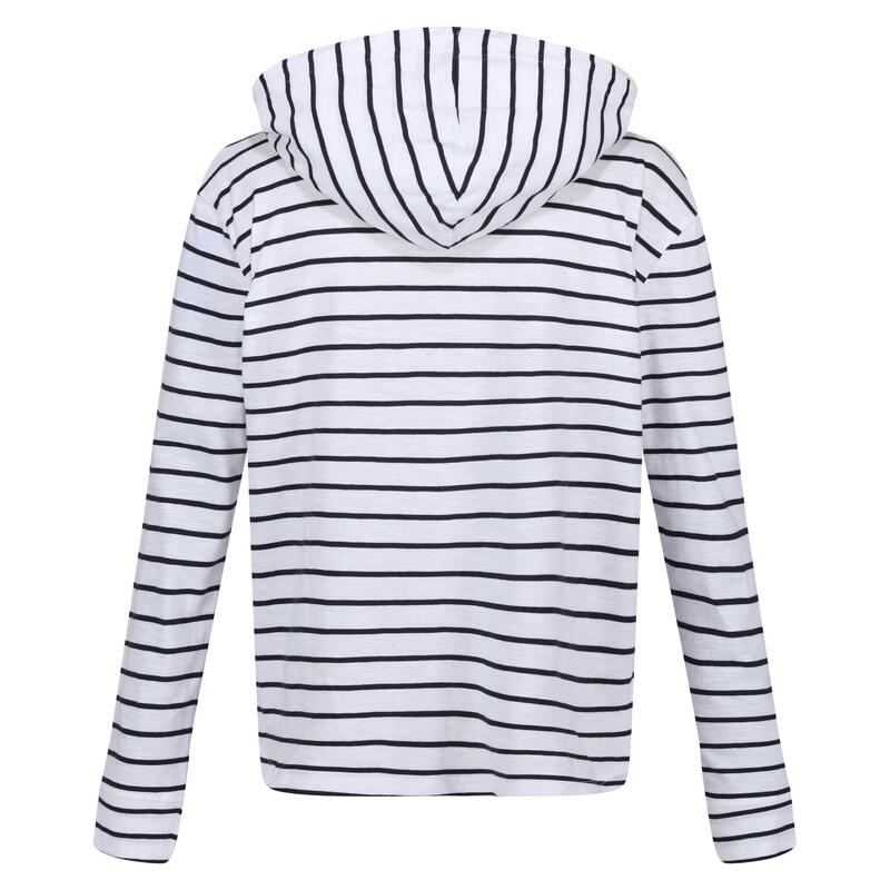 Dames Monsal Stripe Lichtgewicht Hoodie (Wit/Zwaar)