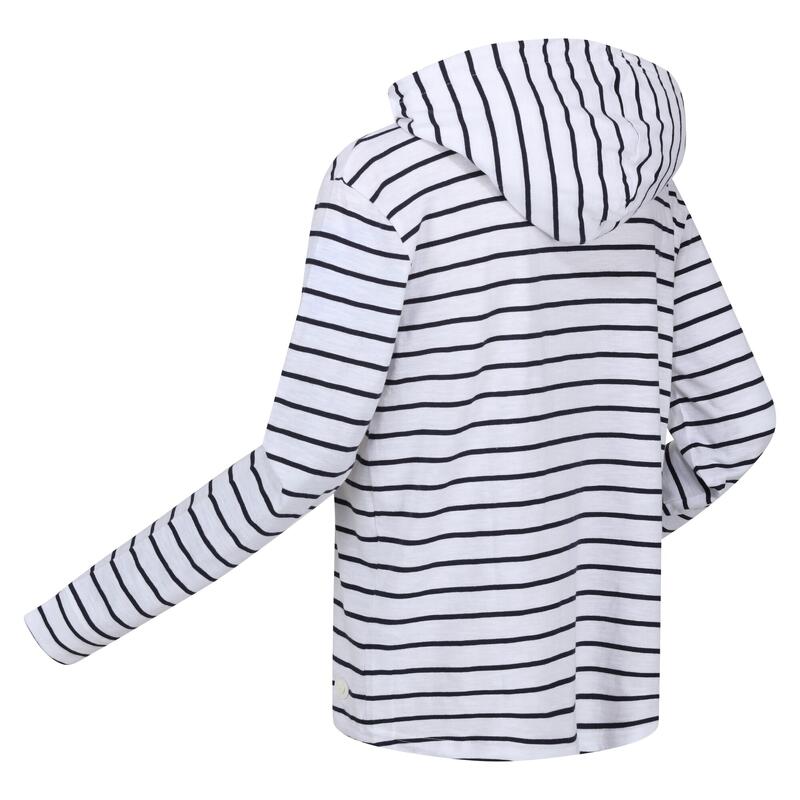 Dames Monsal Stripe Lichtgewicht Hoodie (Wit/Zwaar)