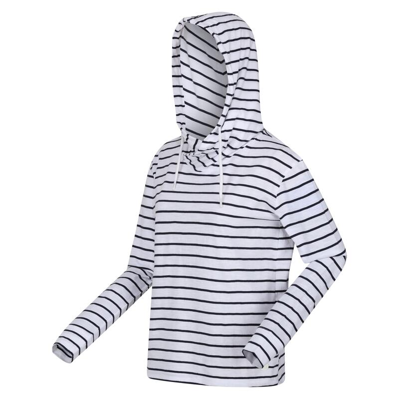 Dames Monsal Stripe Lichtgewicht Hoodie (Wit/Zwaar)