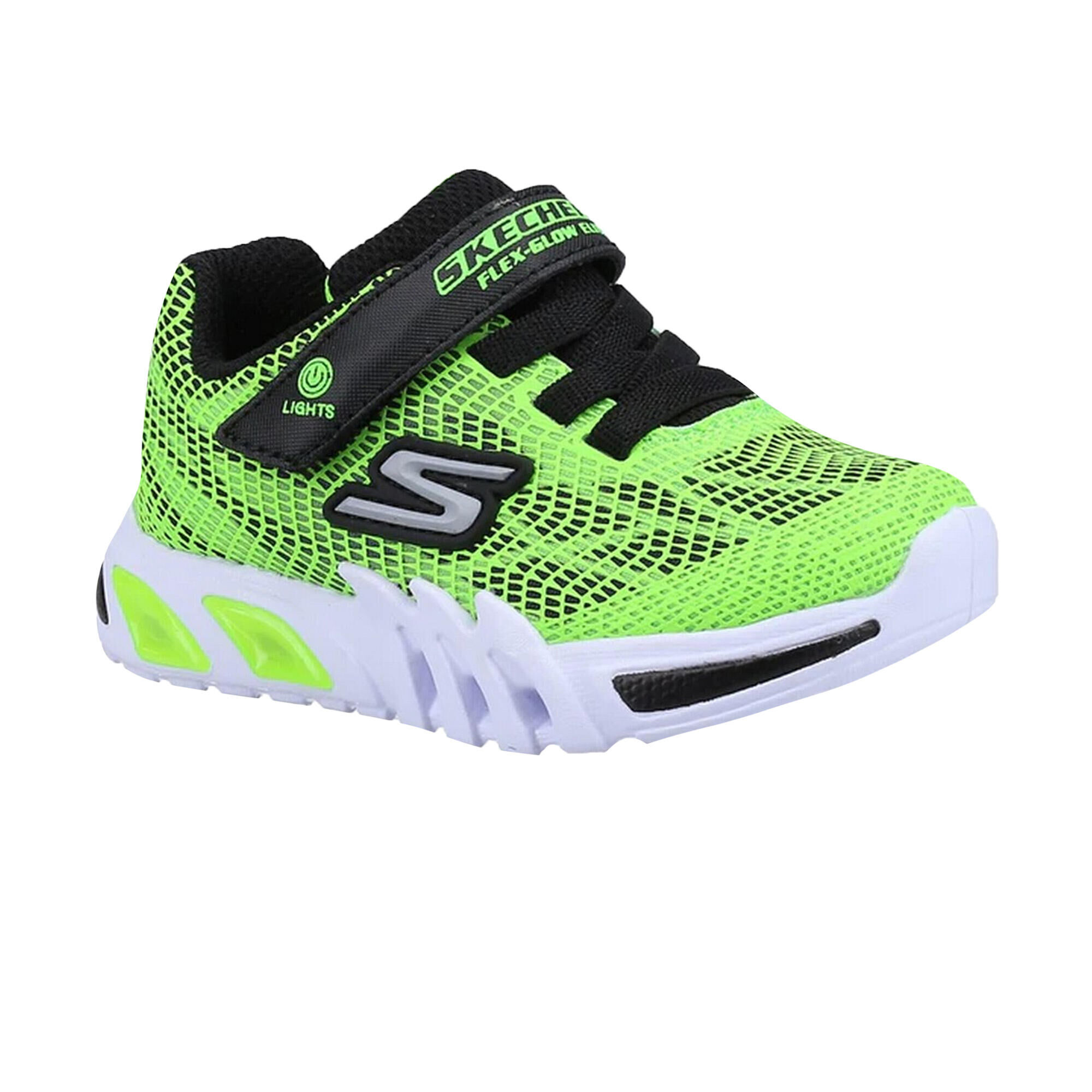 SKECHERS Baby Boys FlexGlow Elite Vorlo Trainers (Lime/Black)