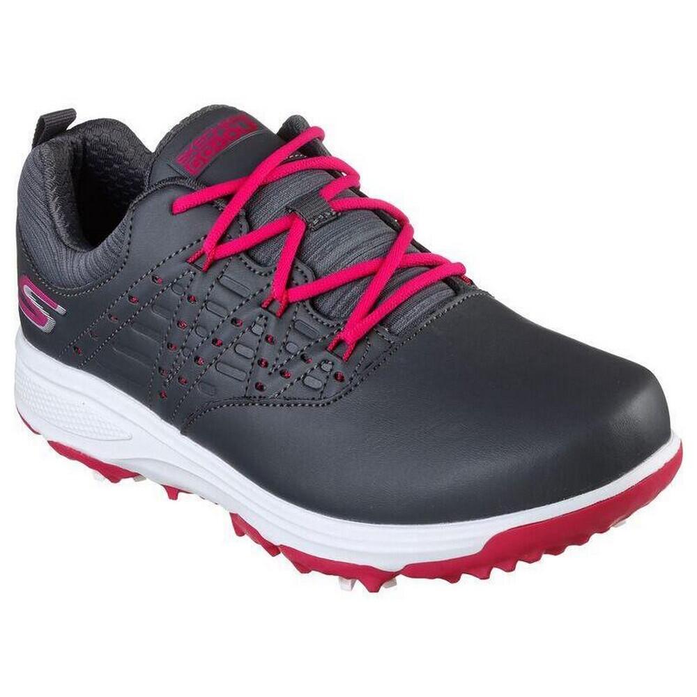 Womens/Ladies Go Golf Pro V.2 Shoes (Charcoal/Pink) 1/4