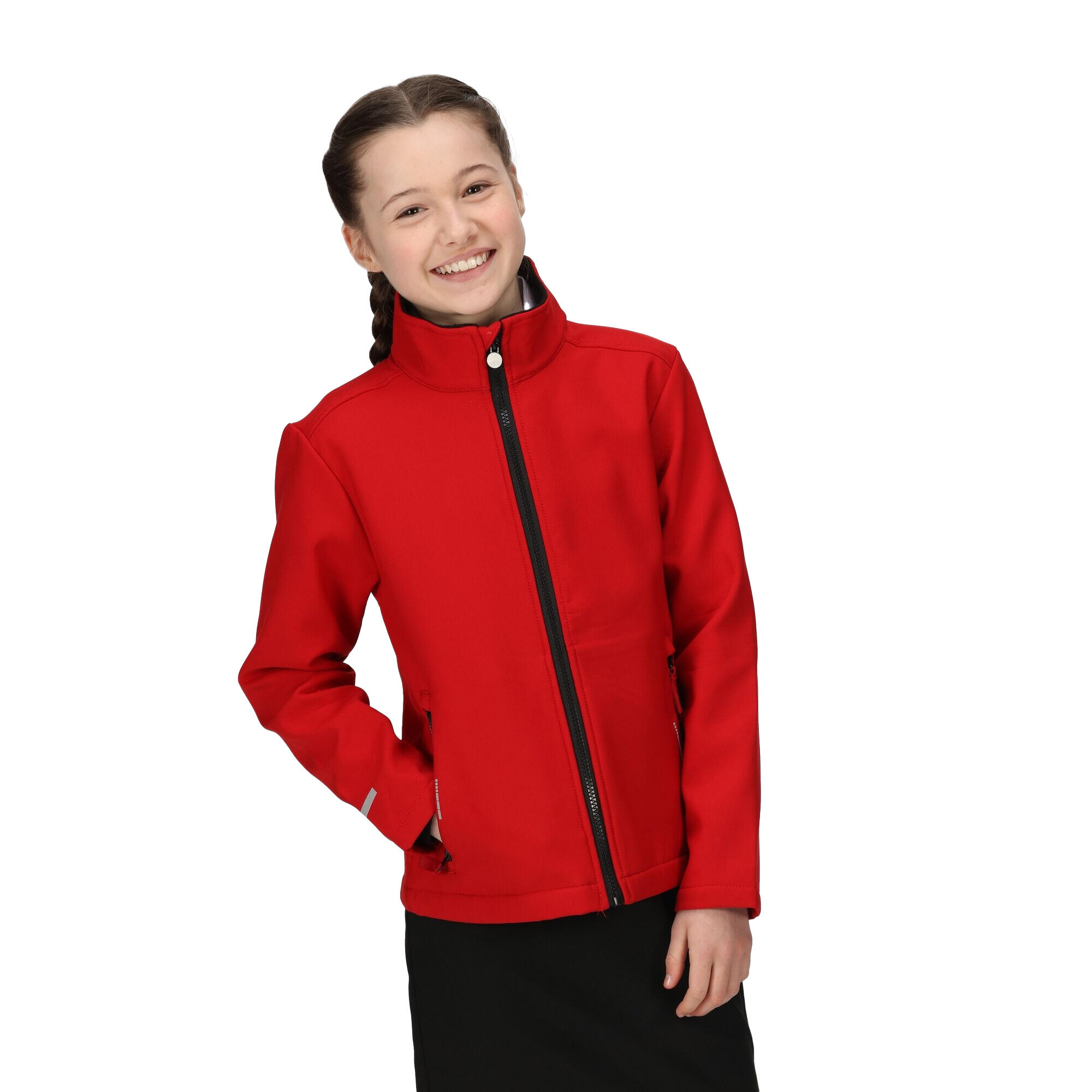 Childrens/Kids Ablaze 2 Layer Soft Shell Jacket (Classic Red/Black) 3/5