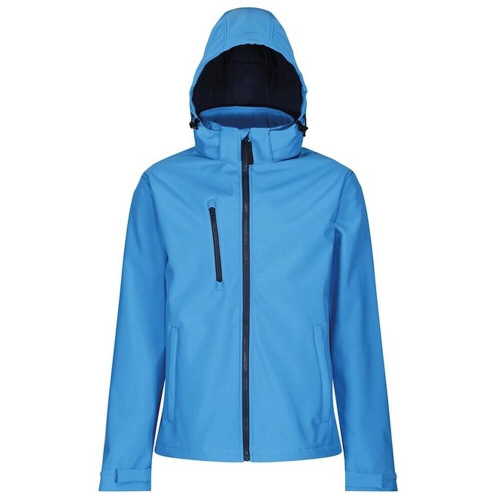 REGATTA Mens Venturer Hooded Soft Shell Jacket (French Blue/Navy)