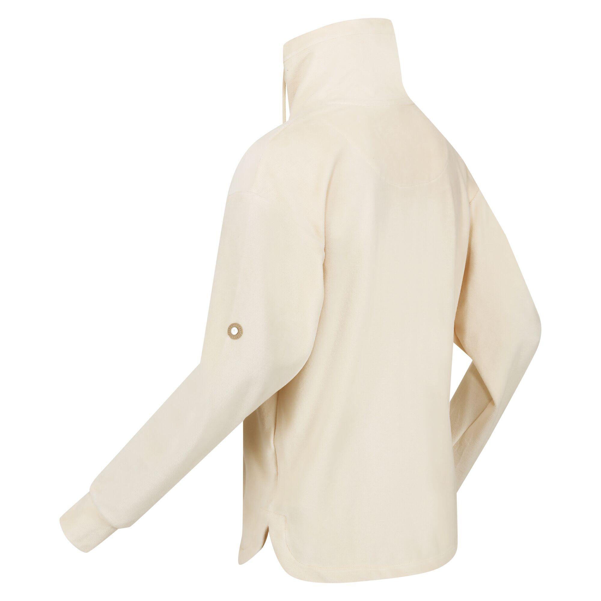 Womens/Ladies Velour Full Zip Fleece Jacket (Light Vanilla) 3/5