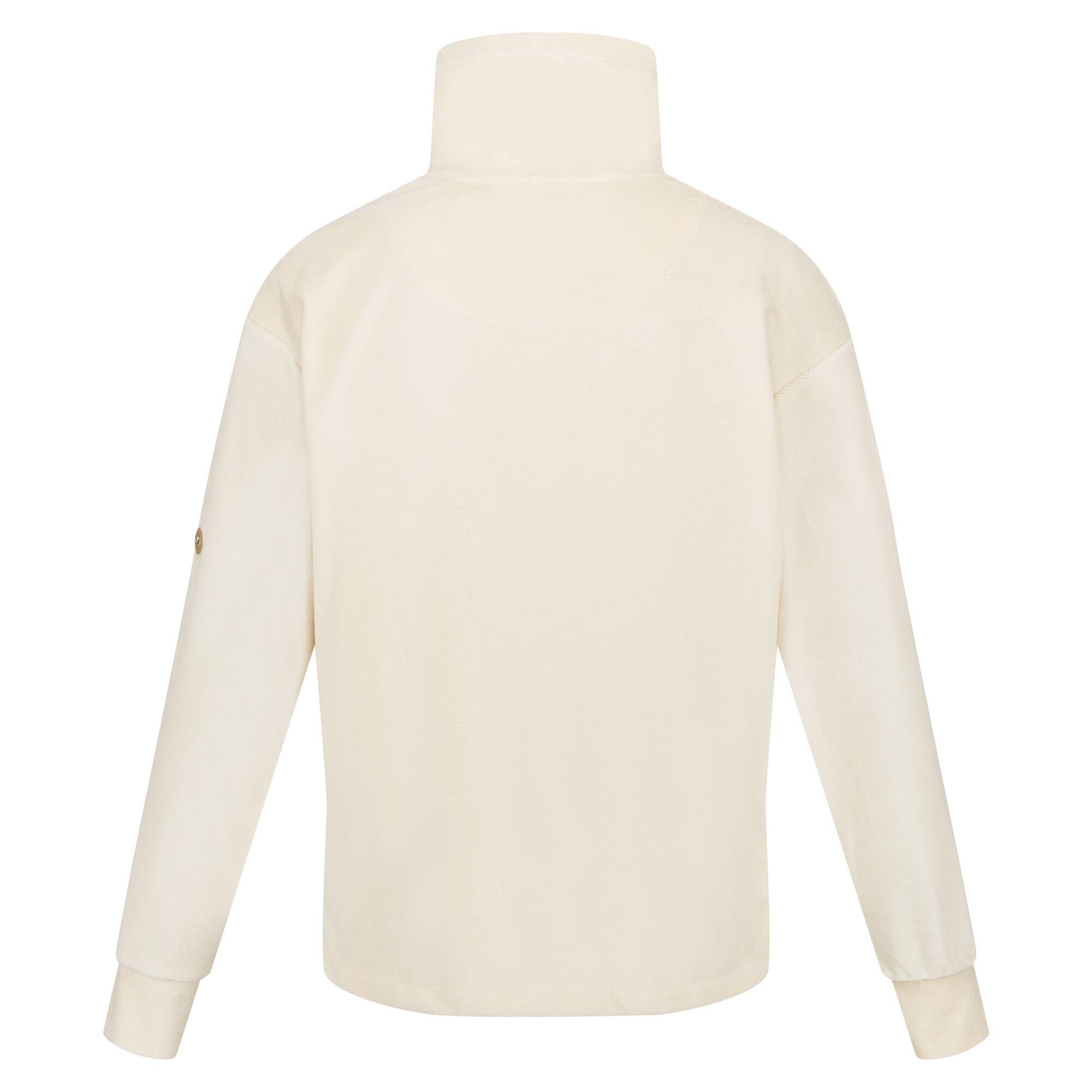 Womens/Ladies Velour Full Zip Fleece Jacket (Light Vanilla) 2/5