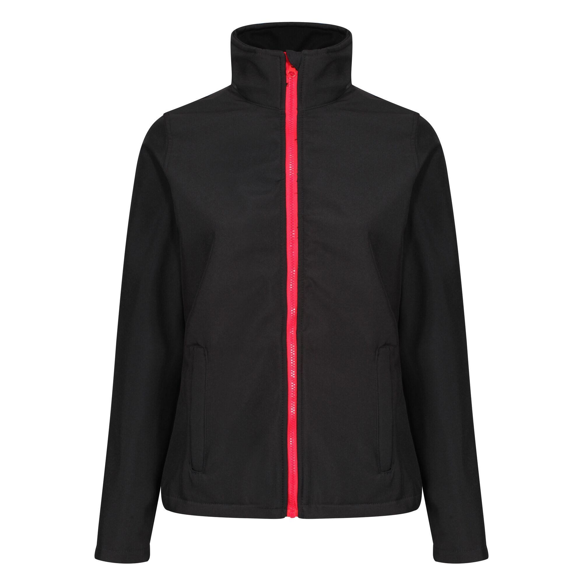REGATTA Standout Womens/Ladies Ablaze Printable Soft Shell Jacket (Black/Classic Red)