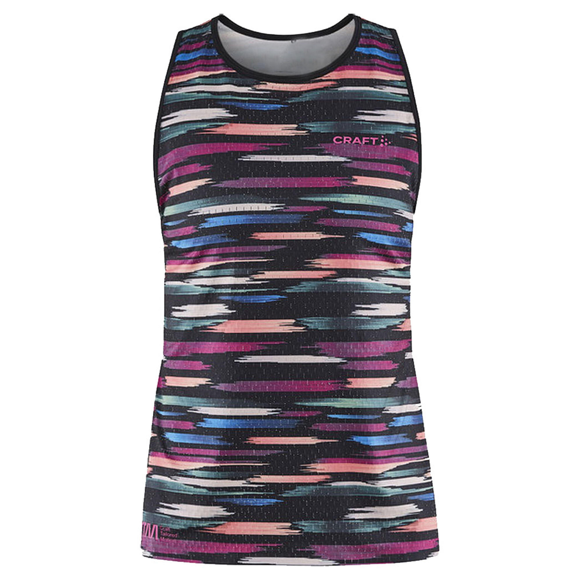 Womens/Ladies CTM Distance Painted Effect Mesh Tank Top (Multicoloured) 1/3