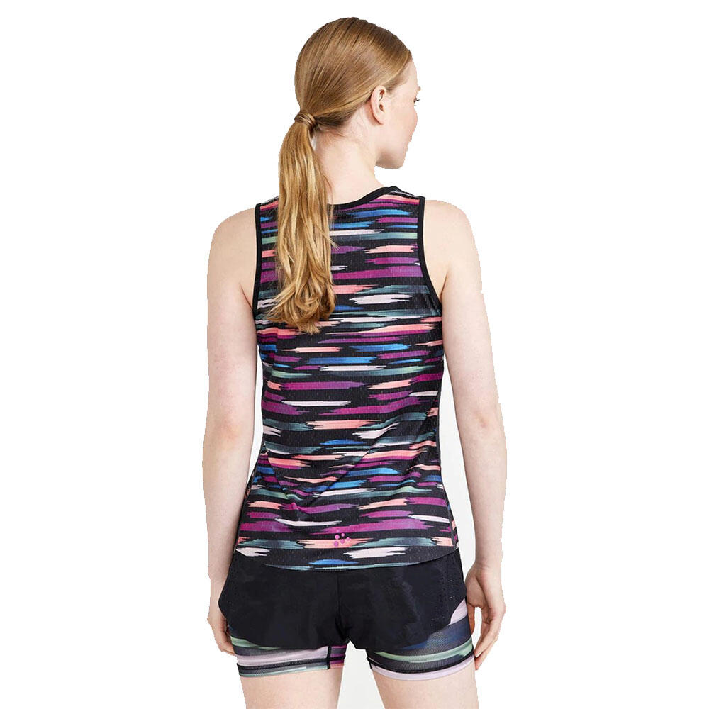 Womens/Ladies CTM Distance Painted Effect Mesh Tank Top (Multicoloured) 2/3