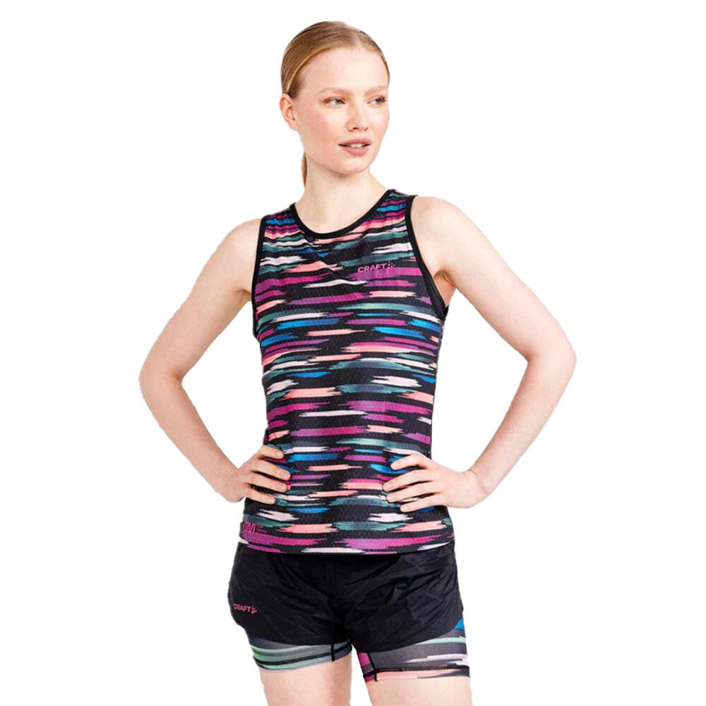 Womens/Ladies CTM Distance Painted Effect Mesh Tank Top (Multicoloured) 3/3
