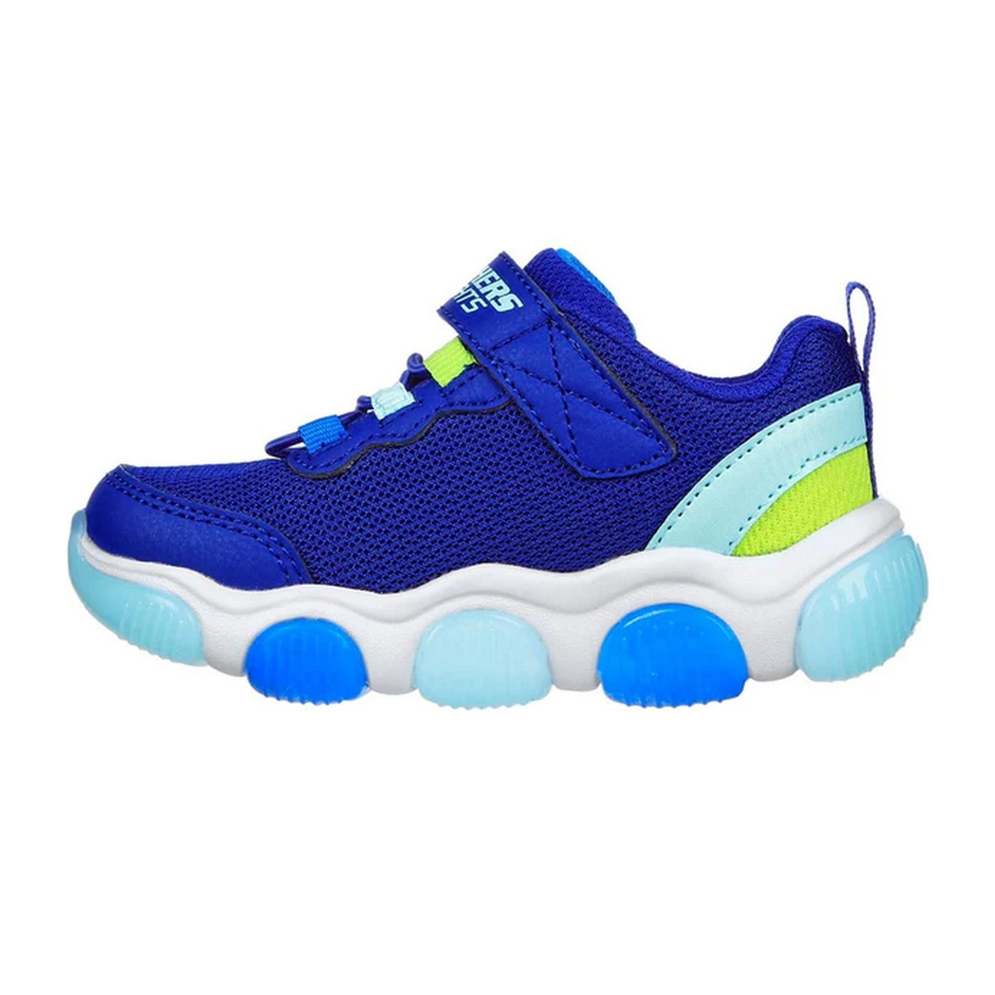 Boys S Lights Mighty Glow Trainers (Blue/Lime) 2/5