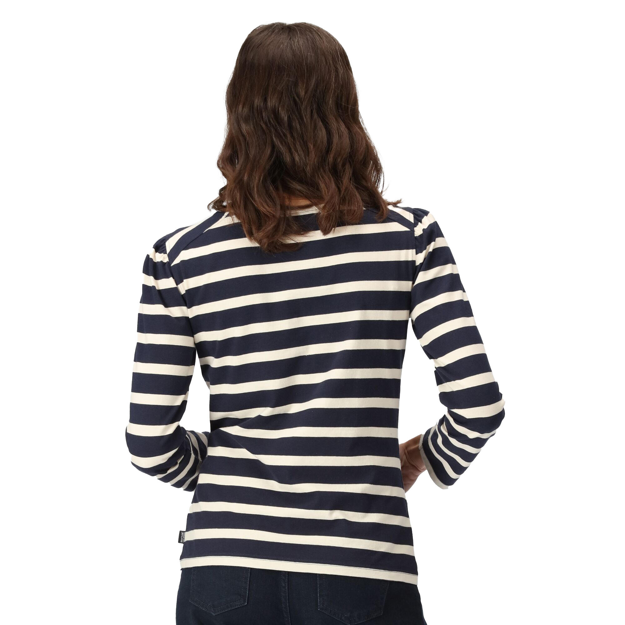 Womens/Ladies Federica Stripe LongSleeved TShirt (Navy/Light Vanilla) 4/5