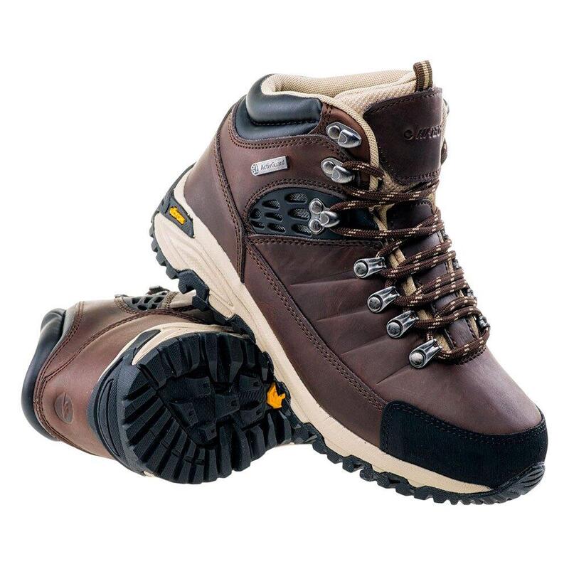 Scarponcini Da Passeggio Pelle D'Azione Donna Hi-Tec Lotse Marrone Nero Beige