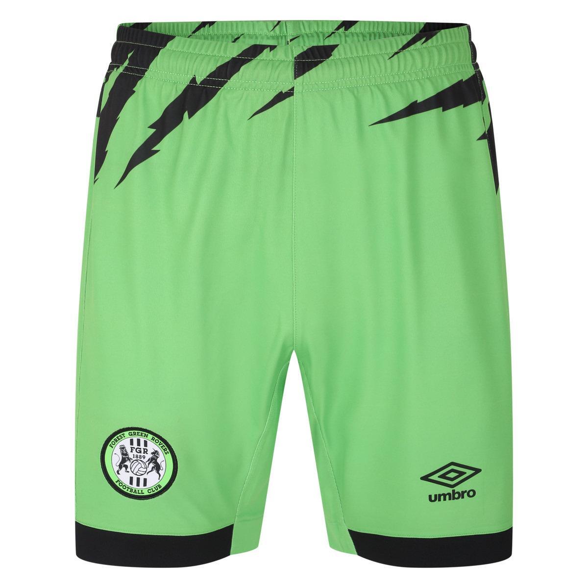 Mens 23/24 Forest Green Rovers FC Home Shorts (Green/Black) 1/3
