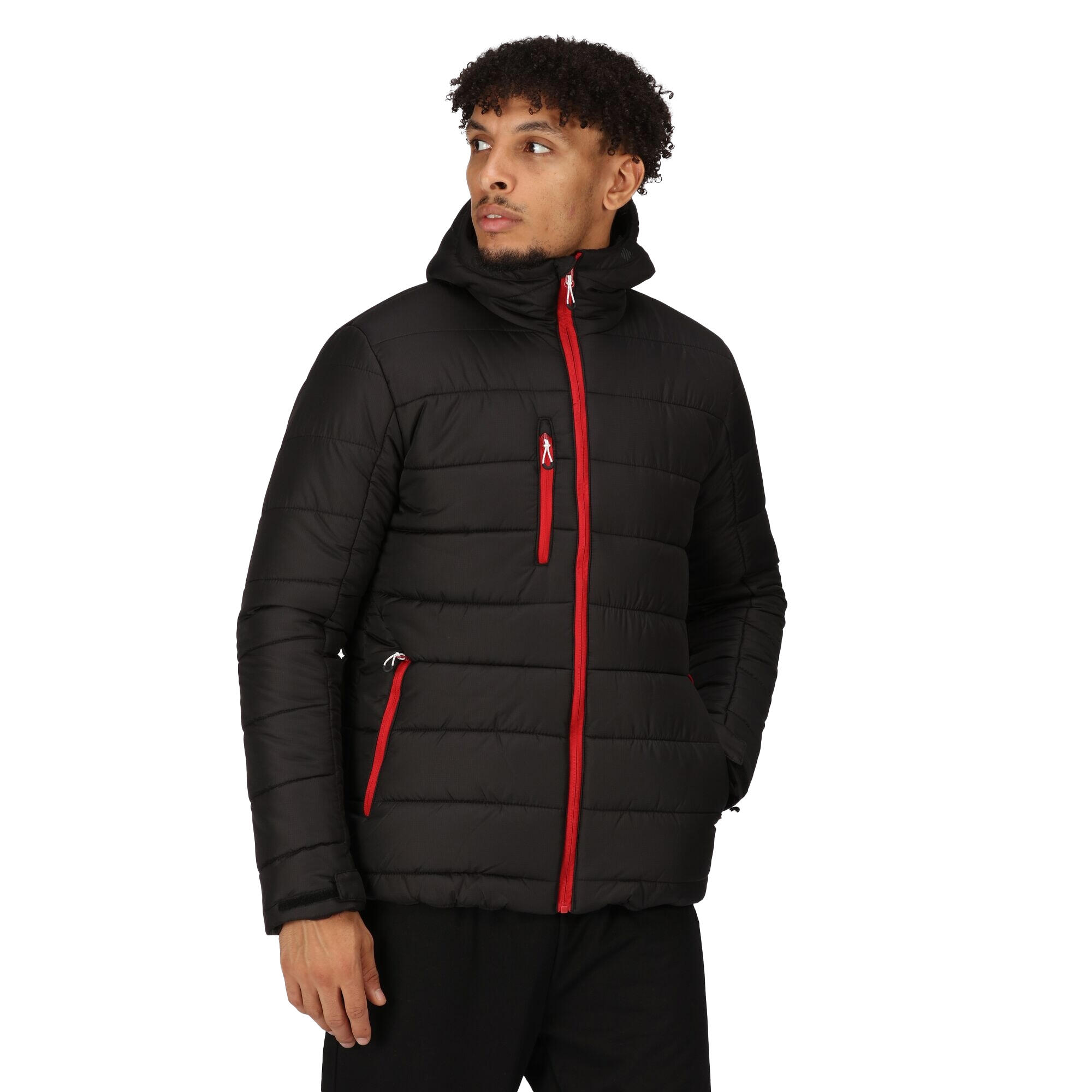 Mens Navigate Thermal Padded Jacket (Black/Classic Red) 3/5