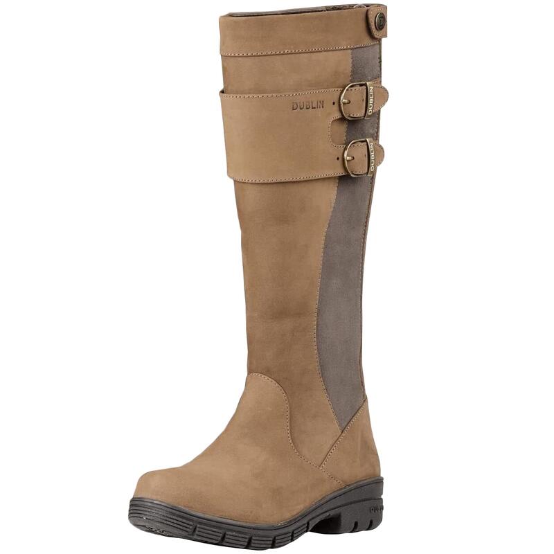 Lange Reitstiefel, Leder Damen Dunkelbraun